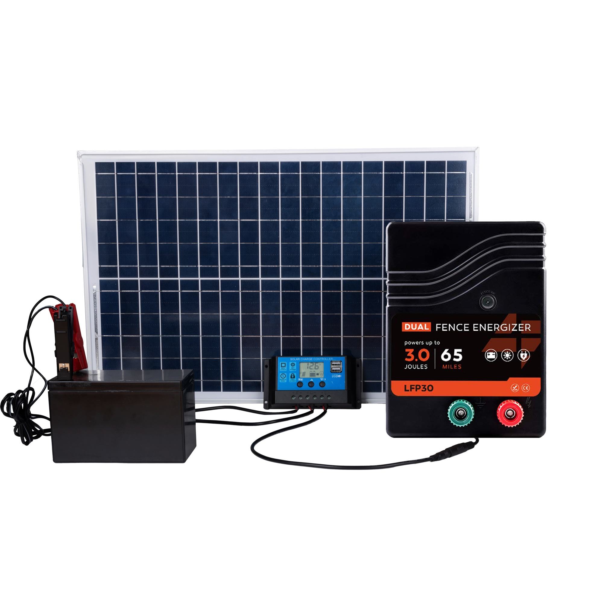 30 Miles Solar Powered Electric Fence System with Plastic Frame Eco-Friendly